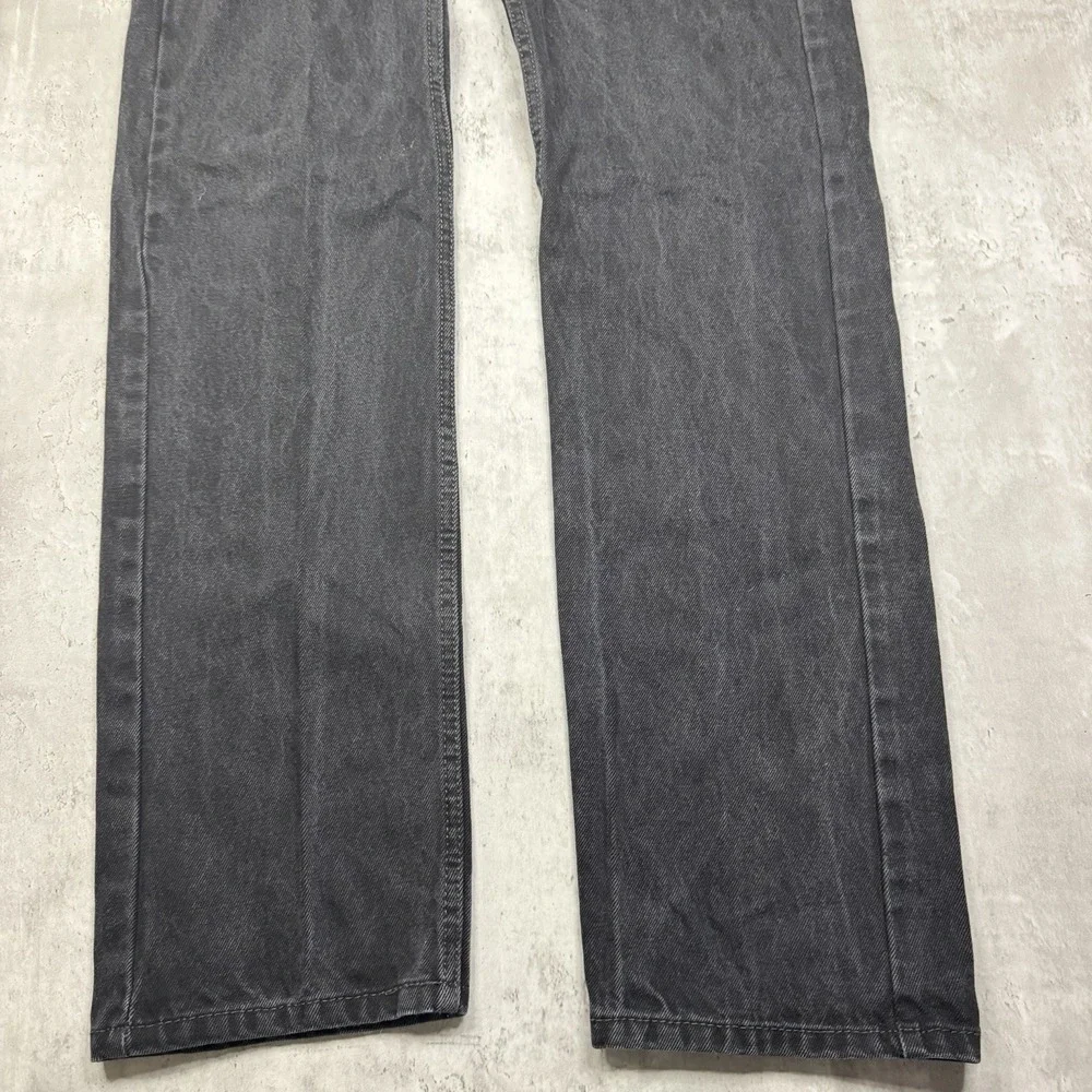 Levi’s 505 Black Denim Regular Fit Men's Red Tab Straight Leg Jeans Size 33 X 34